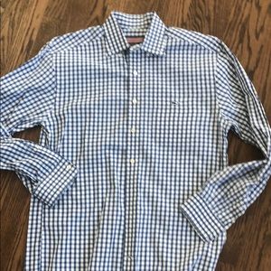 Vineyard Vines Blue Gingham Check Tucker Shirt